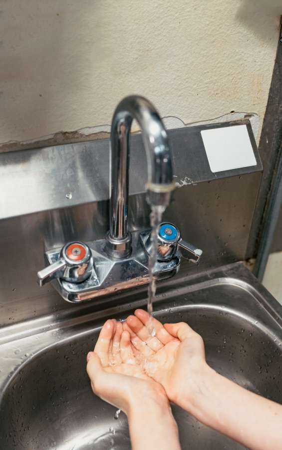 germs, bathroom, hygiene, water, clean, bacteria, wet, running, sink, faucet, hand, washing, soap, washroom, finger,prevention,prevent,be careful,careful,care
