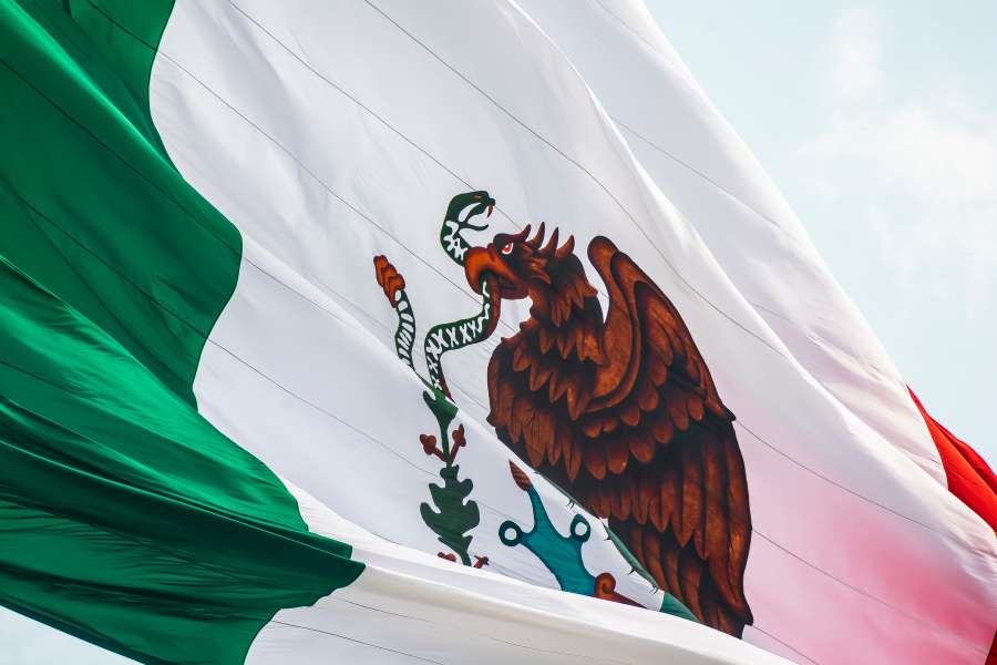 flag, mexico, shield, eagle, detail, wind, symbol
