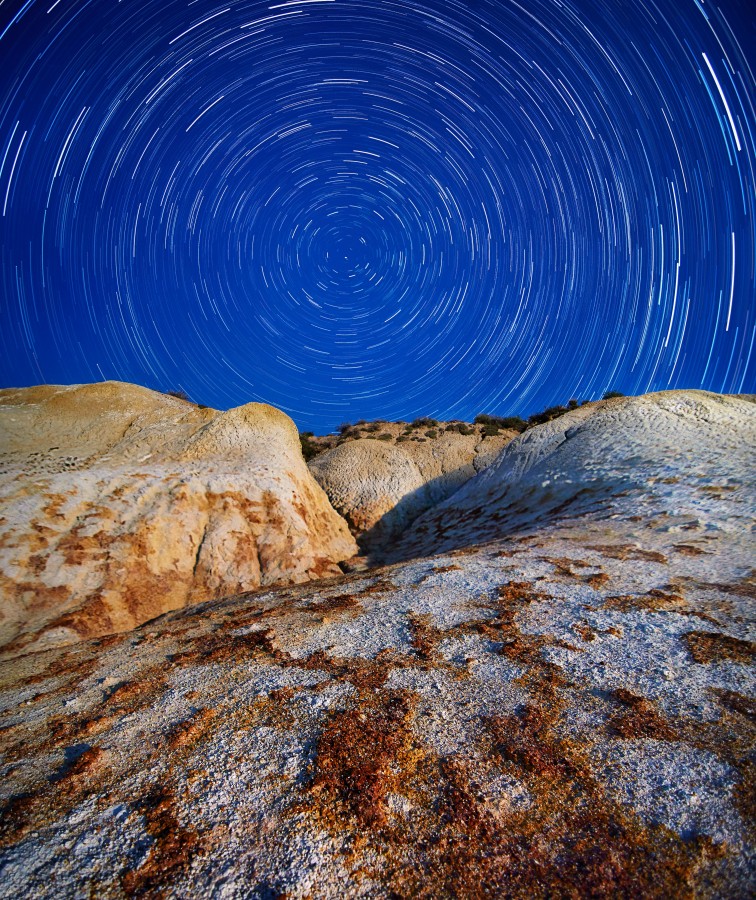 Sky, star, rock, night, landscape