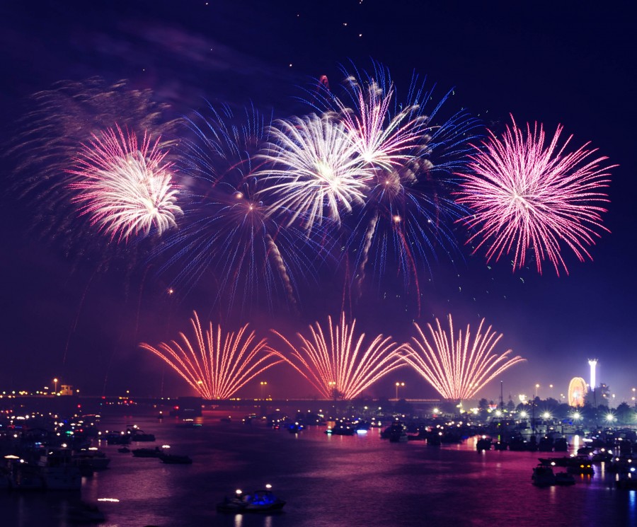 City, celebration, celebration, fireworks, landscape, night, explosion, new year, celebrate, explode,