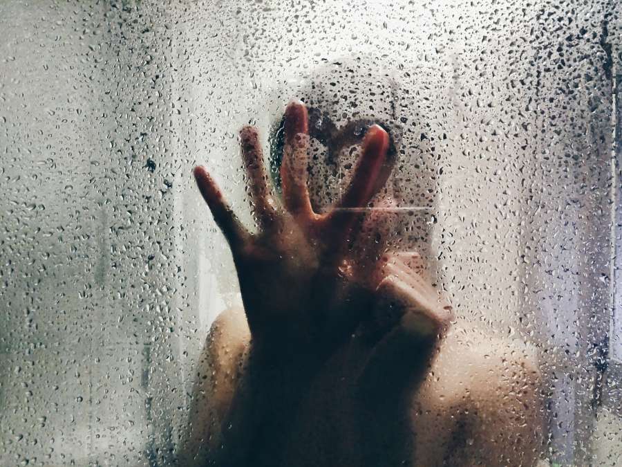 Window, Glass, Mist, Fog, Condensation, Shower, Naked, Person, Hand, Heart, Wonderlust, Life, Nostalgia, Broken heart, Sad
