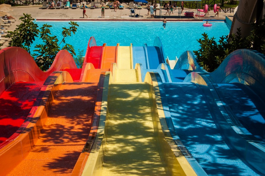 water park, water slide, fun, water, pool, swimming, colorful, summer, adventure, amusement park,