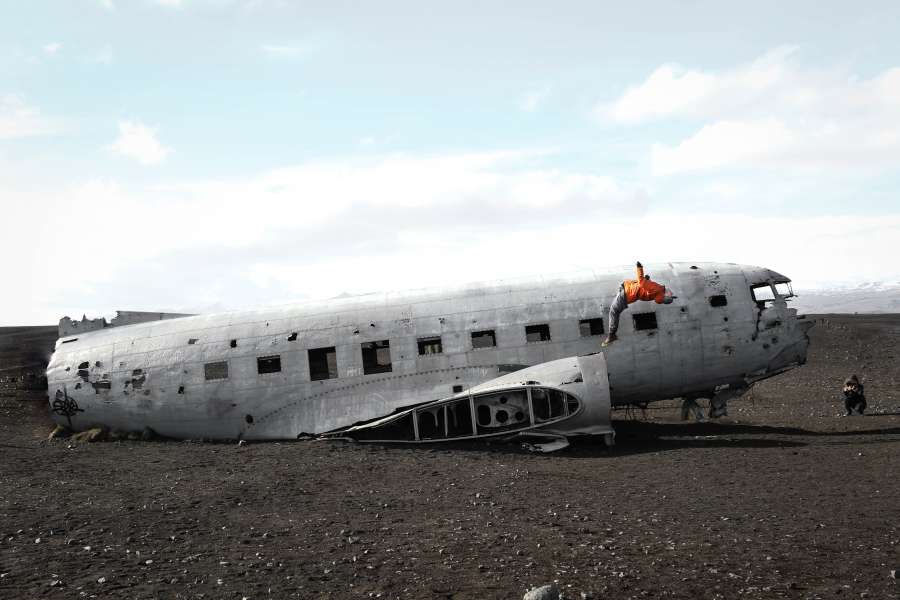 airplane, lost, abandoned, old, fuselage, iceland, adventure, discovery, lost, lose, accident, reach, concept, transportation,
