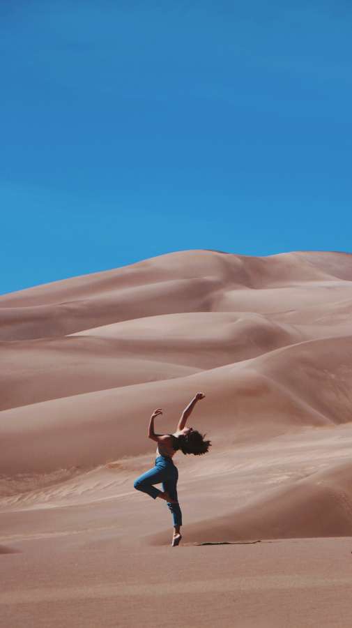 sand, sky, desert, blue, nature, landscape, dune, summer, dunes, travel, hot, sun, adventure, white, heat,dancing,happy,celebrating,jumping
