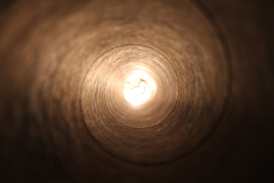 tube, end, light, concept, circle, circle, horizon, light, space,