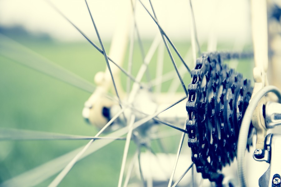 gear changes, bicycle, wheel, close-up, chain,