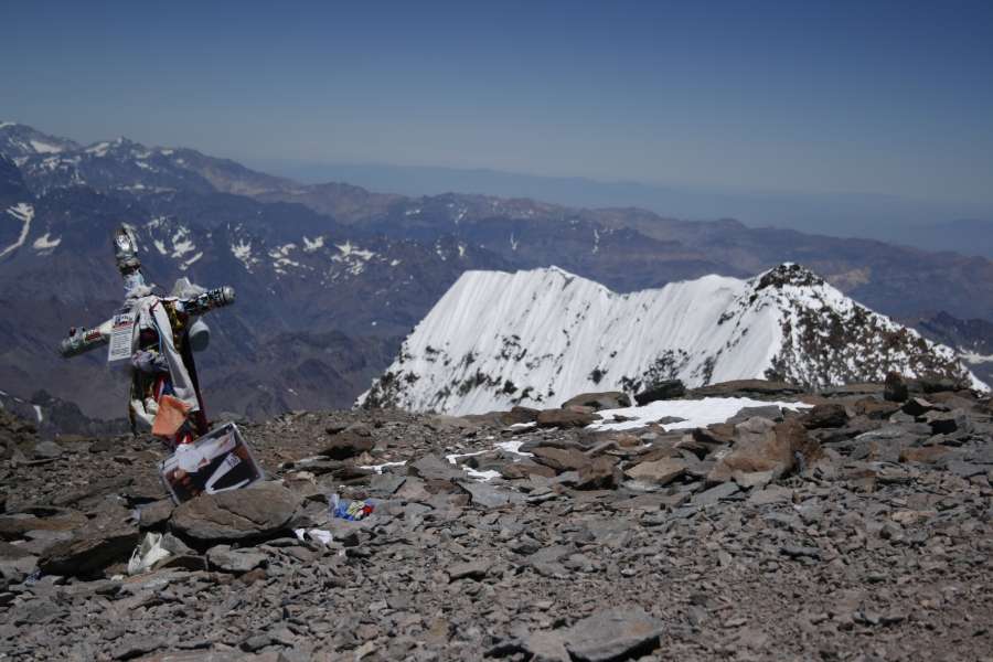 summit, cross, landscape, mendoza, argentina, andes, mountain range, height, aconcagua, mountain, america, nobody, success, achievement, mountaineering,