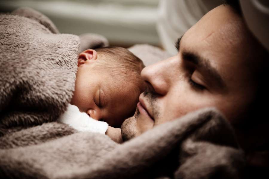 love, baby, son, young, father, child, family, parent, newborn, man, home, care, cute, hand, dad, boy, happy, small, childhood, kid, together, holding, infant, arms, adorable, fatherhood, new, male, face, sleeping, portrait, people, lifestyle, life, born, beautiful, white, little, indoors, adult, healthy, two, happiness, emotion, birth, smile, carrying, daddy, bed, room