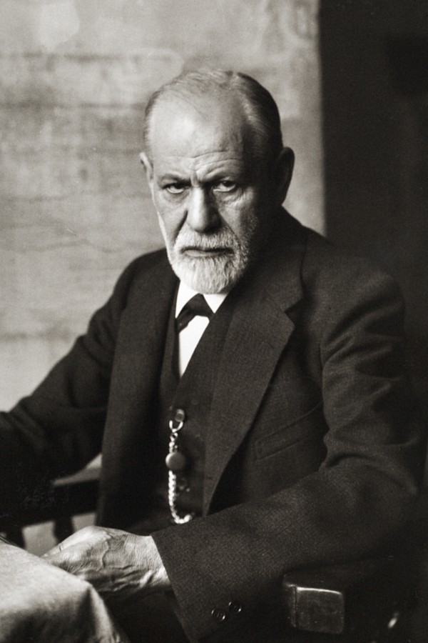 Sigmund Freud, psychologist, psychology, 1900s, black and white, personality, character,