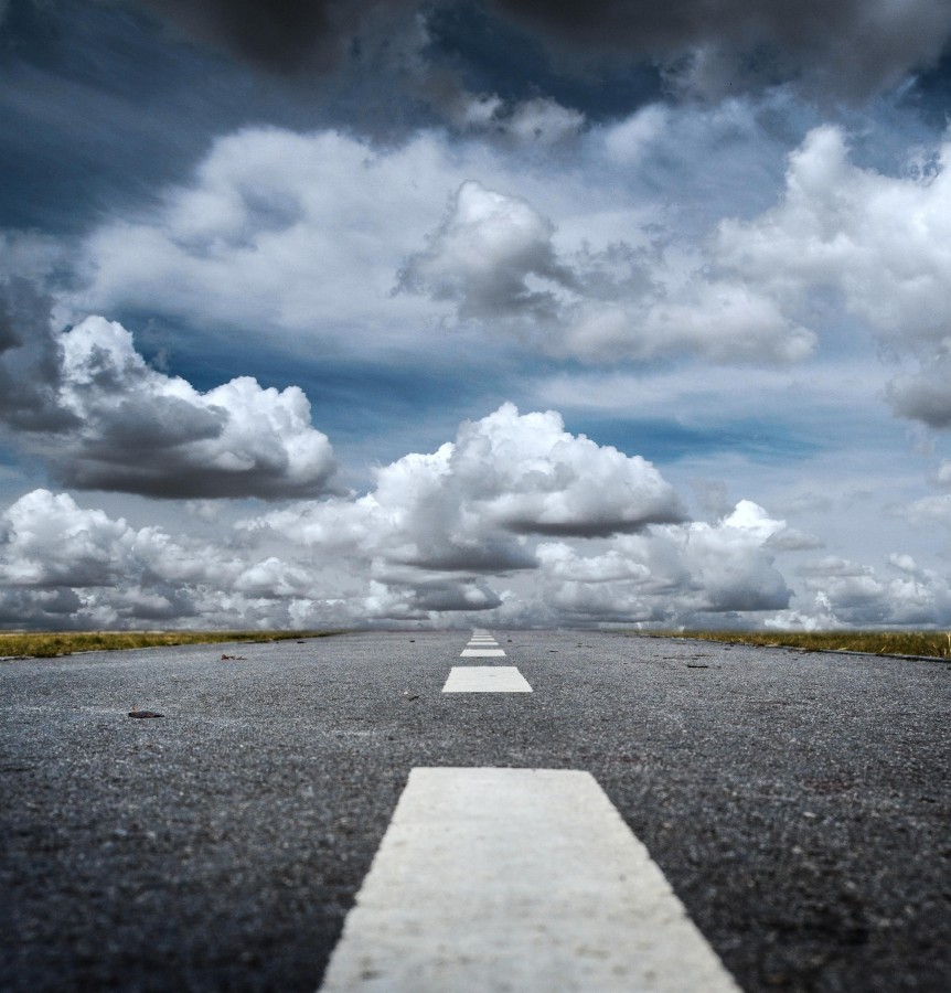 road, sky, road, asphalt, road, nobody, landscape, line, concept, nobody, clouds, dramatic, 