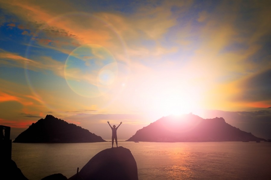 Asia, Backpack, Holiday, Sunset, Travel, Woman, background, celebrate, coast, flare, gap year, island, man, sea, vacation, 