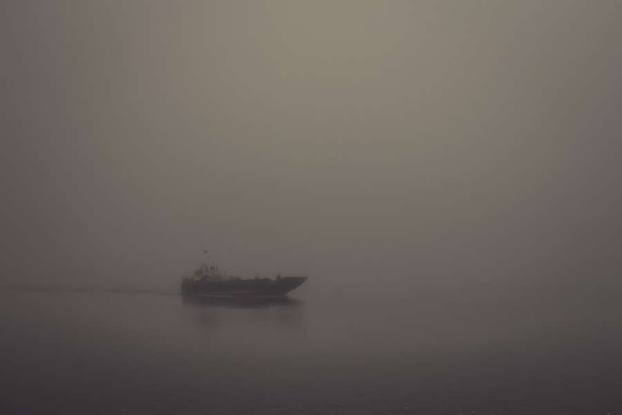 sea, ship, water, ocean, boat, vessel, transport, sunset, transportation, sky, nautical, travel, wave, cargo, summer, mist

