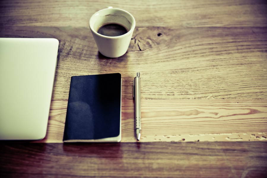 notepad, desk, coffee, cup, calendar,