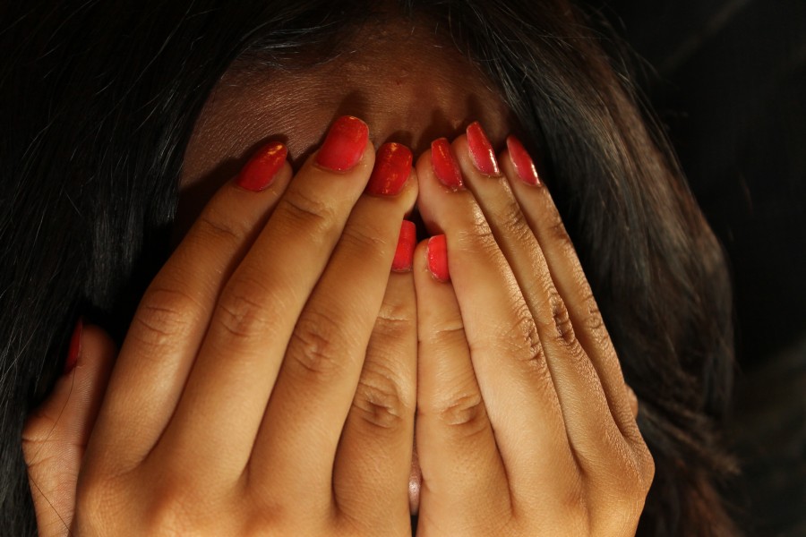 one person, people, woman, hands, fear, gesture, terror, anguish, fright,