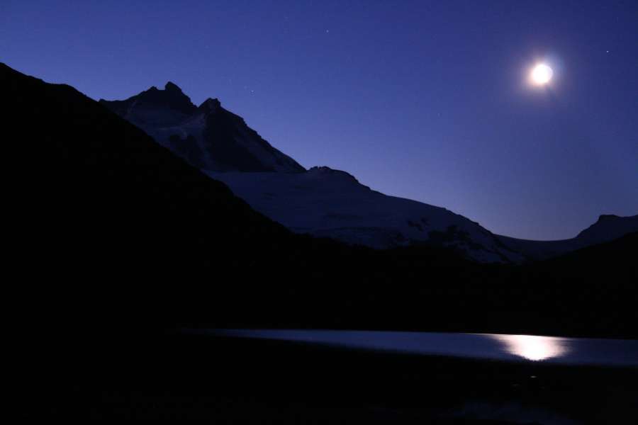 moon, night, lake, mountain, landscape, nobody, tranquility, reflection, water, lagoon, dusk,