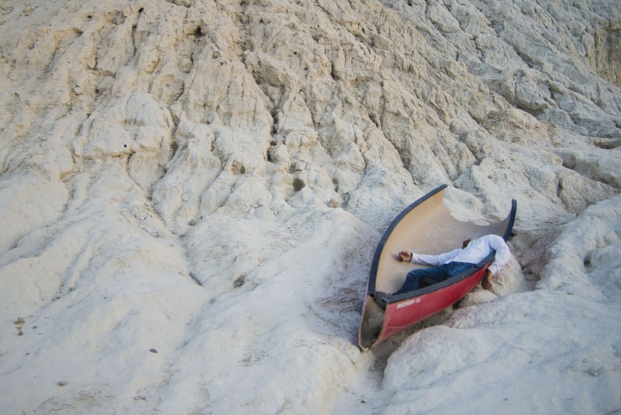 one person, people, man, concept, beach, castaway, shipwreck, canoe, boat, tiredness, sleeping, sleep, tired,