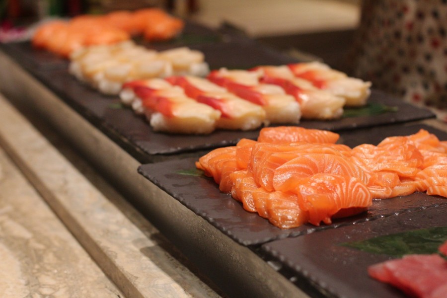 sushi, salmon, food, asia, japan, japanese, fresh, raw, pink, sashimi,