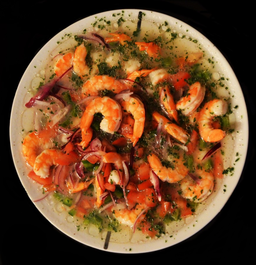 dish, food, salad, shrimp,
