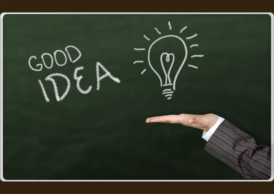 idea, concept, hand, blackboard, focus, lamp, lamp, good idea, hand, presentation, creativity, creative,