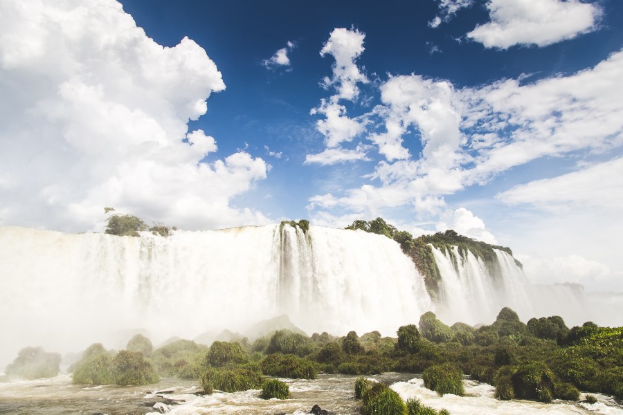 waterfall, waterfall, waterfalls, iguazu, landscape, wonder, Argentina, Brazil, america, south america, nobody, day,