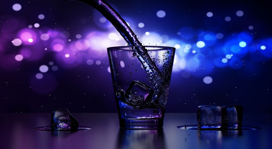Drinking, drink, end, pub, pub, ice, wine, party, violet, blue, hd wallpaper