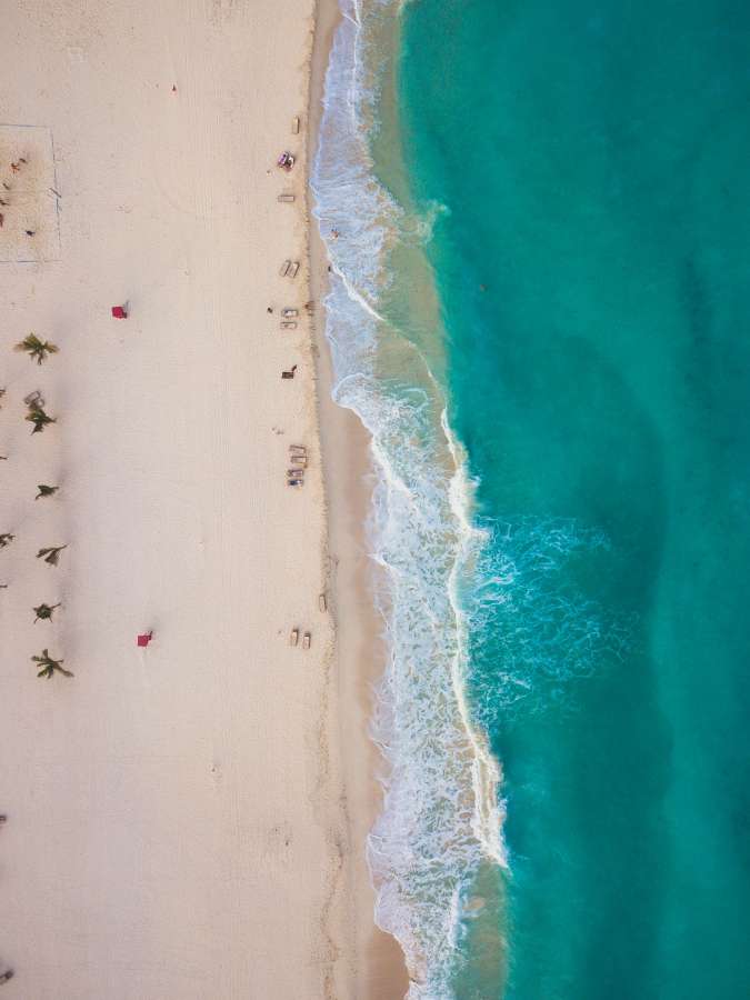 beach, tropical, caribbean, zenital view, drone, people, vacation, summer,
