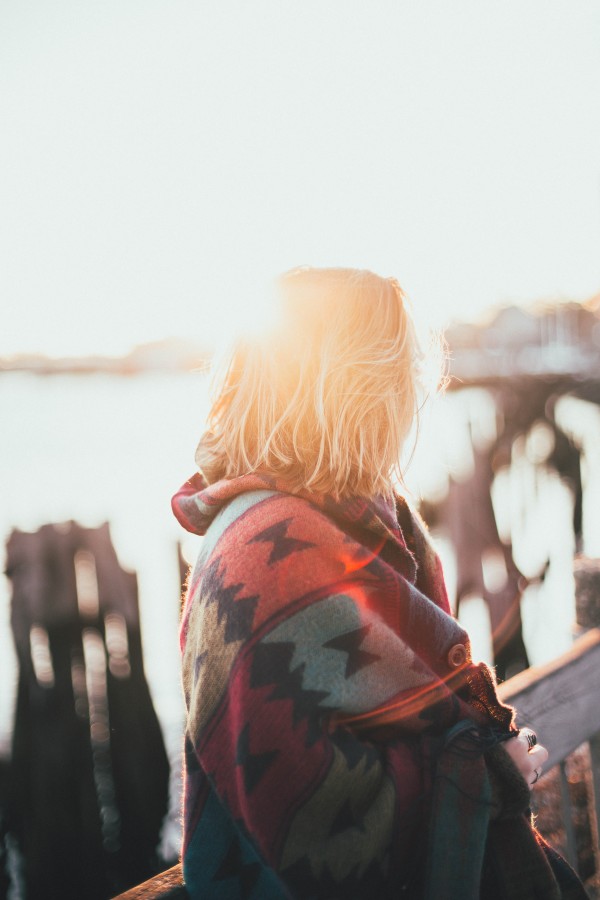 one person, people, woman, sunset, blond, blond, young, day, travel, travel, tourist, tourism,