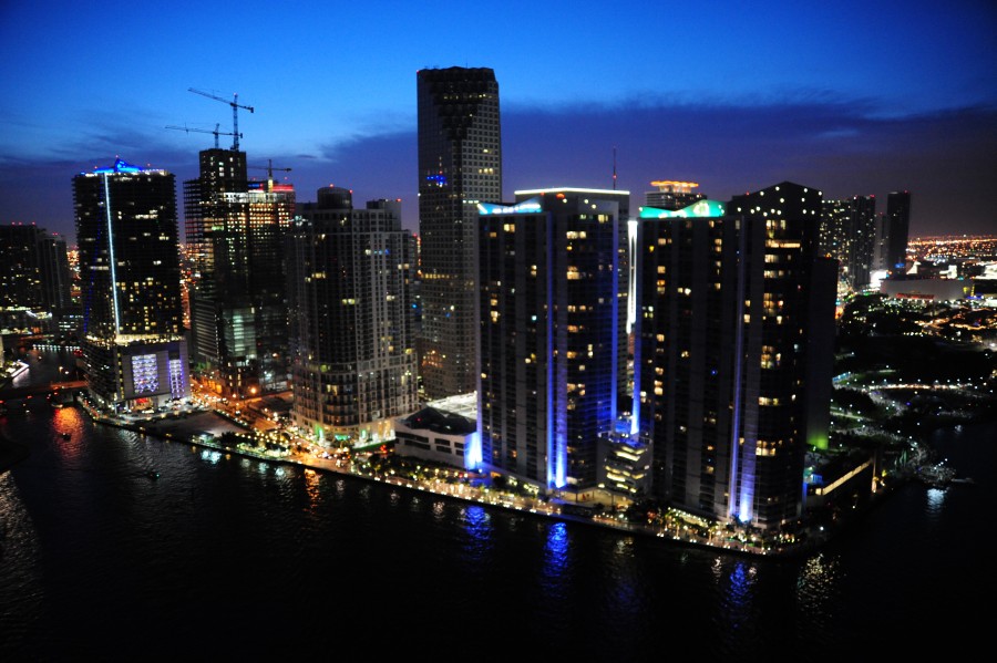 miami, usa, usa, night, city, america, light, lights, turistic place,