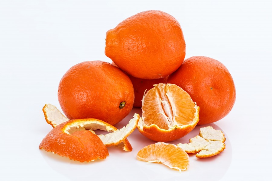 tangerine, fruit, fruits, orange, white background, food, citric