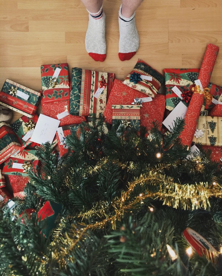 gifts, Christmas tree, Christmas, kid, watching, waiting, desire, tradition, a person, stockings, socks, young, childhood,
