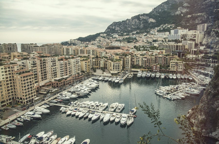 Monte Carlo, Monaco, Mediterranean, darsena, boats, city, cityscape, aerial view, europe,