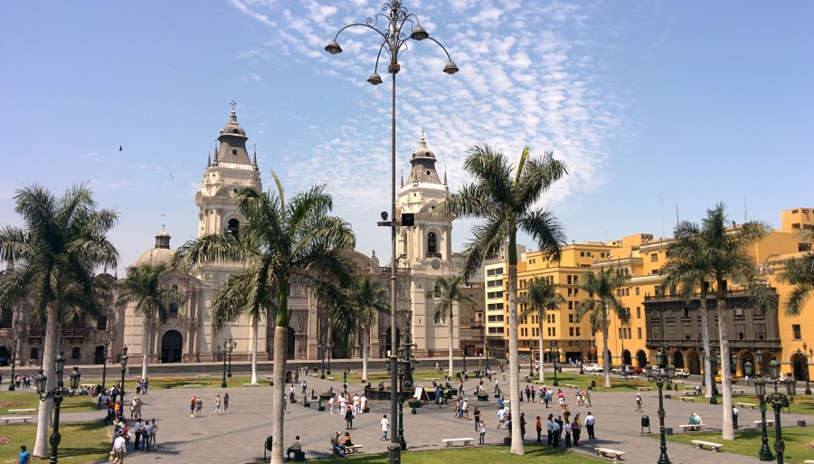 lima, peru, south america, latin america, square, architecture, plaza, church, colonial,