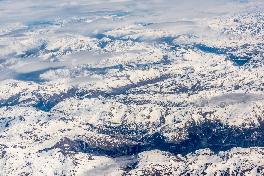 mountain, landscape, mountains, mountain range, snow, snow, white, aerial view,