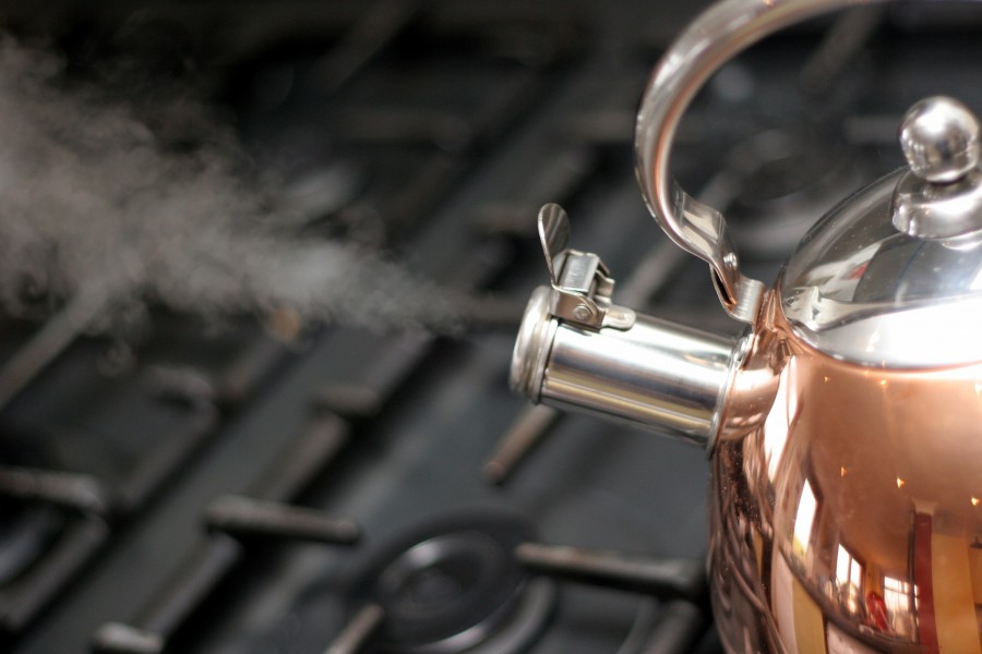 kettle, kitchen utensil, object, metal, metal, water, boiling, boil, steam, temperature,