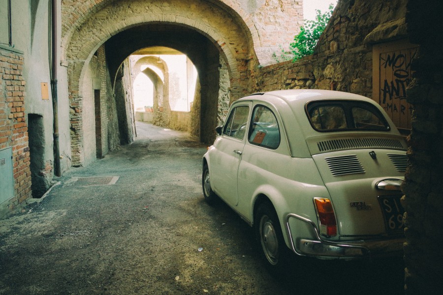 Fiat, 500, car, vintage, Italy, street, road, oldschool