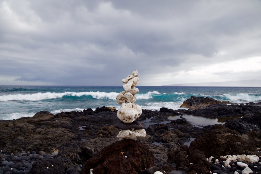 concept, balance, sea, ocean, rock, rocks, tower, zen, energy, nobody, 