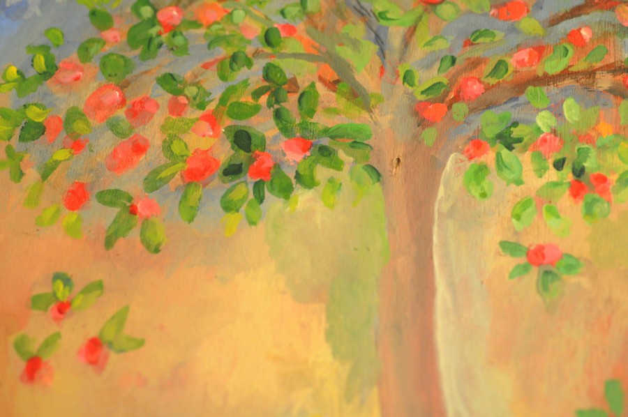painting, oil painting , tree , nature , texture , color , colors , spring, painting, painted,